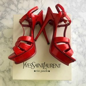 Yves Saint Laurent • Ruby Red Tribute Heels